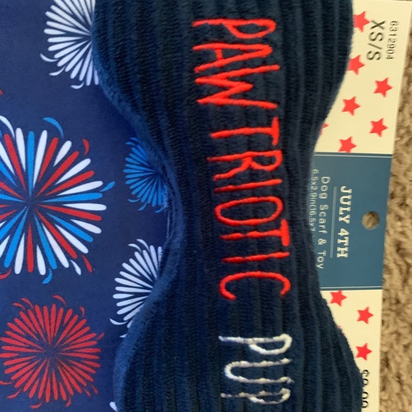 Red white and blue dog scarf, and bone patriotic PAWTRIOTIC - Picture 2 of 2